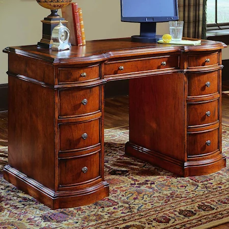 Knee Hole Desk with Bow Front